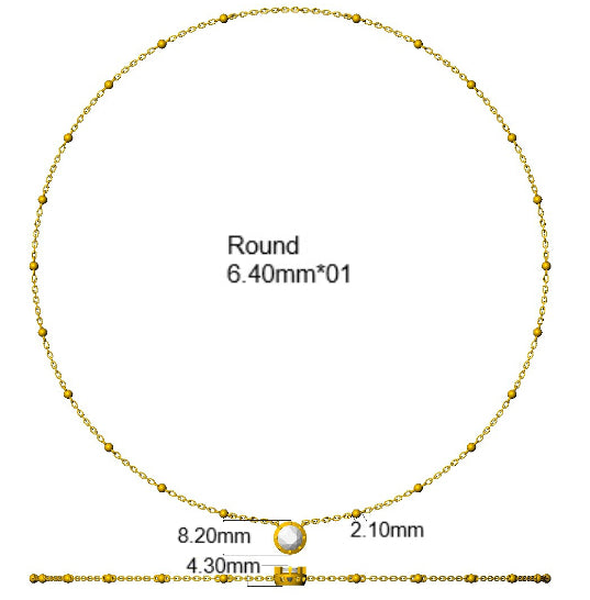 9ct Yellow Gold Round Lab Grown Diamond Necklace 2