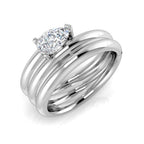 9ct White Gold Pear Lab Grown Diamond Ring 1