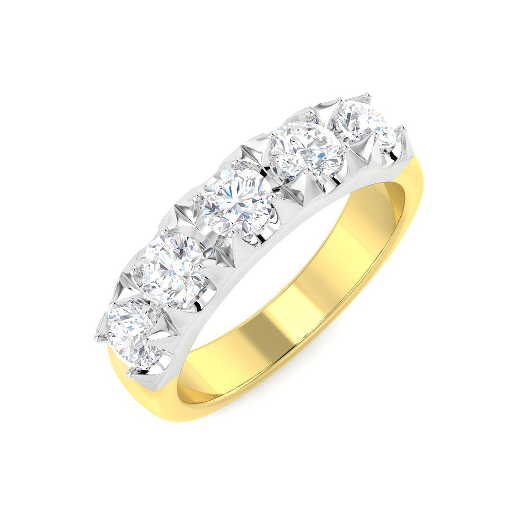 18ct Two Tone Round Diamond Ring 1