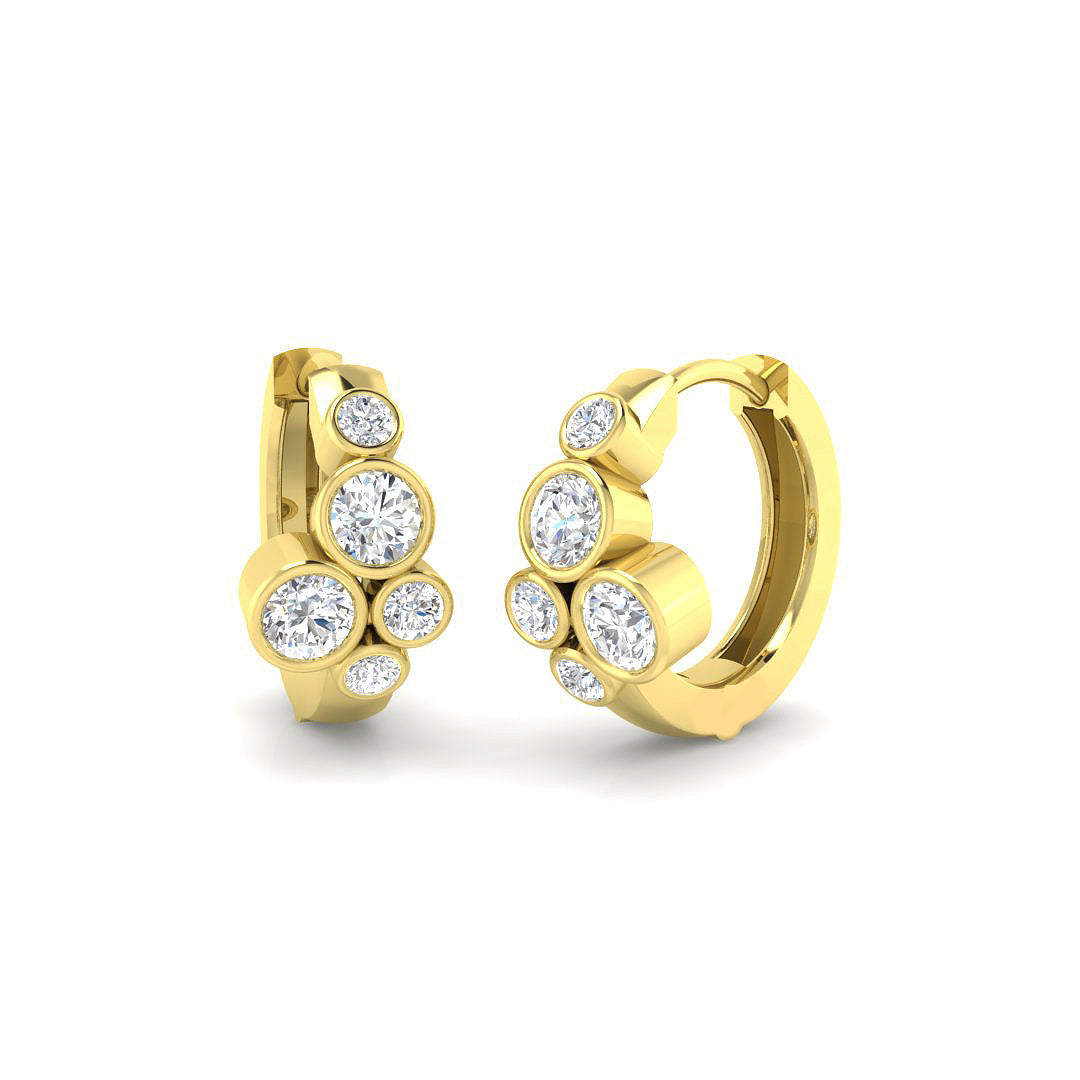 9ct Yellow Gold Round Lab Grown Diamond Earrings 1