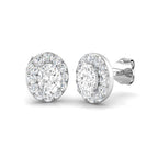 9ct White Gold Oval Lab Grown Diamond Earrings 1