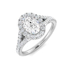 Platinum Oval Lab Grown Diamond Ring 1
