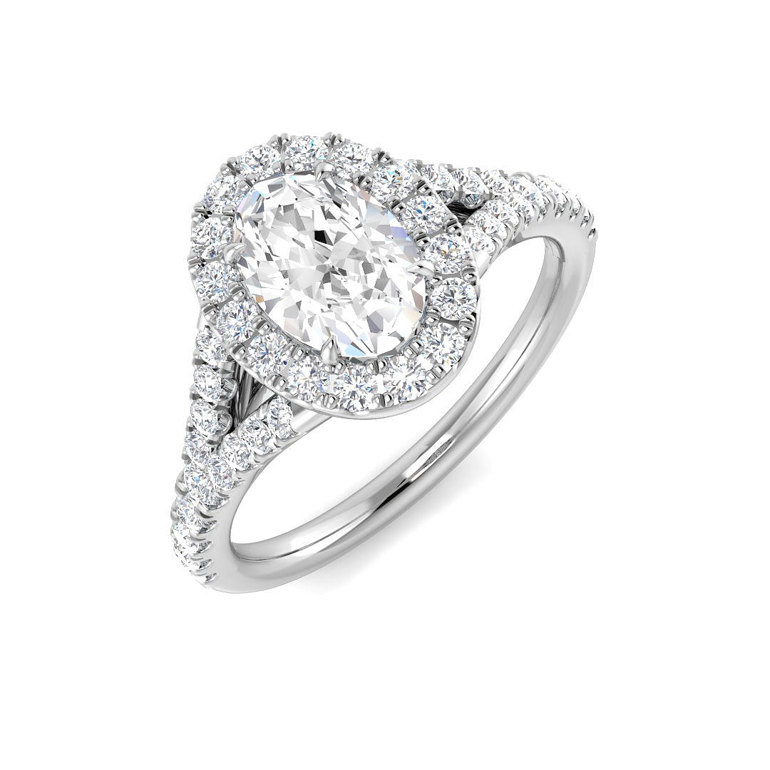Platinum Oval Lab Grown Diamond Ring 1
