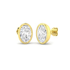 9ct Yellow Gold Oval Lab Grown Diamond Earrings 1