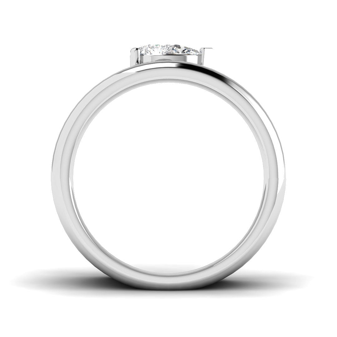 9ct White Gold Pear Lab Grown Diamond Ring 2