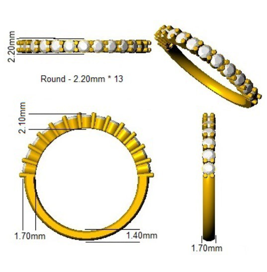 18ct Yellow Gold Round Lab Grown Diamond Ring 2
