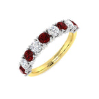 18ct Two Tone Round Ruby and Diamond Ring 1