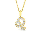 9ct Yellow Gold Round Lab Grown Diamond Pendant 1