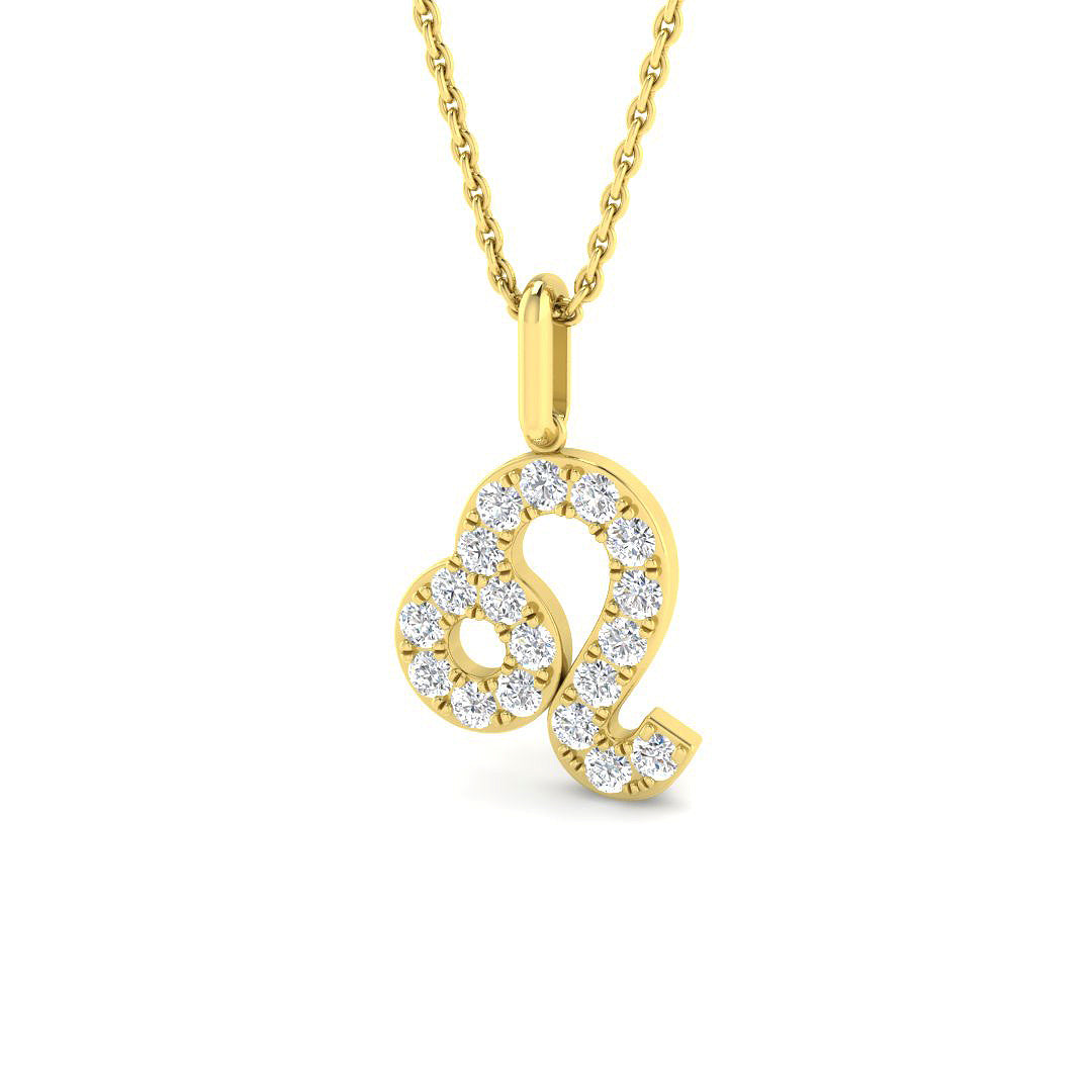 9ct Yellow Gold Round Lab Grown Diamond Pendant 1