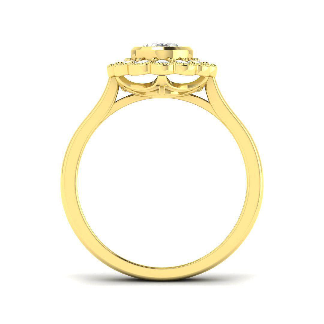 9ct Two Tone Oval Lab Grown Diamond Ring 2