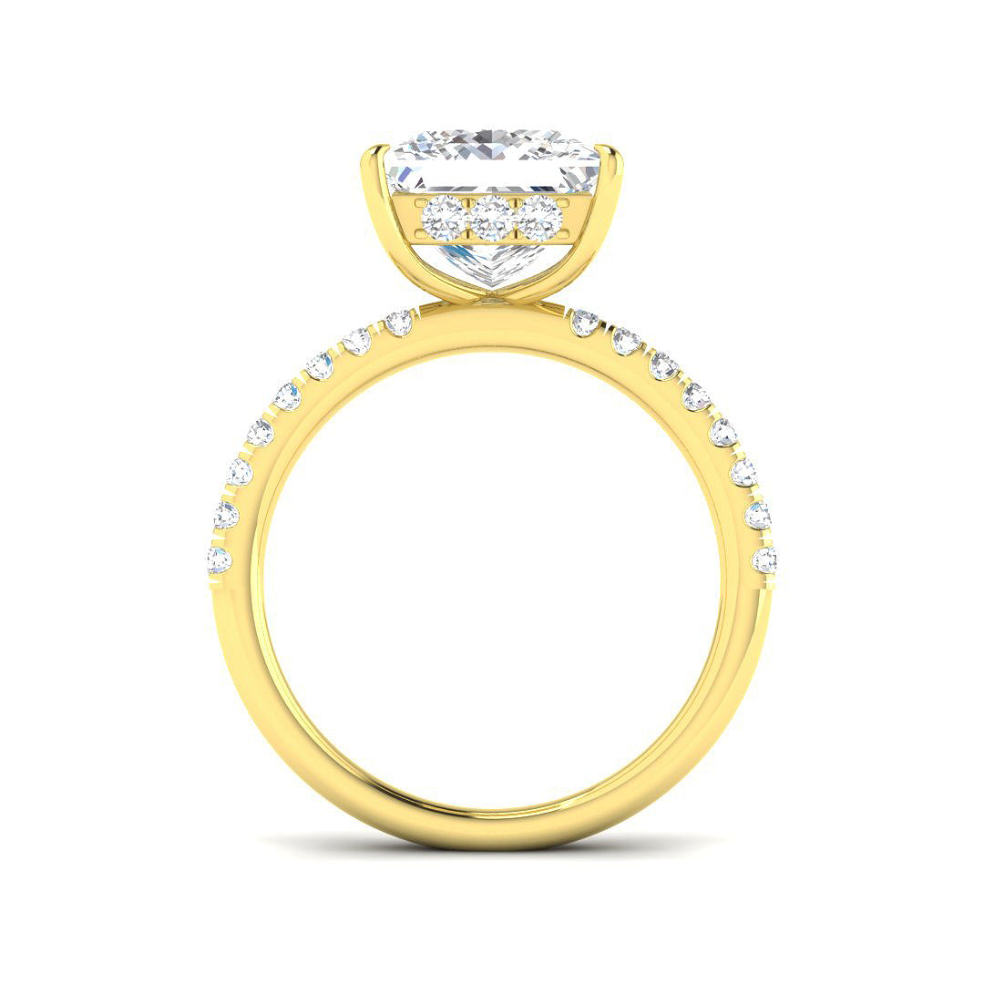 9ct Yellow Gold Princess Lab Grown Diamond Ring 2