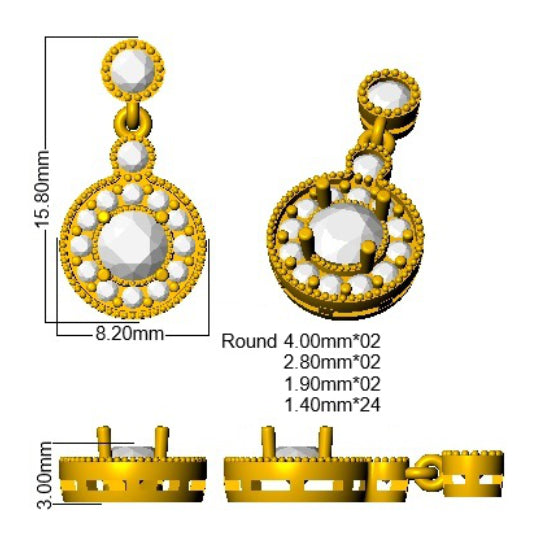 9ct Yellow Gold Round Lab Grown Diamond Earrings 2