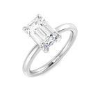 Platinum Emerald Cut Lab Grown Diamond Ring 1
