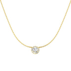 9ct Yellow Gold Round Lab Grown Diamond Necklace 1