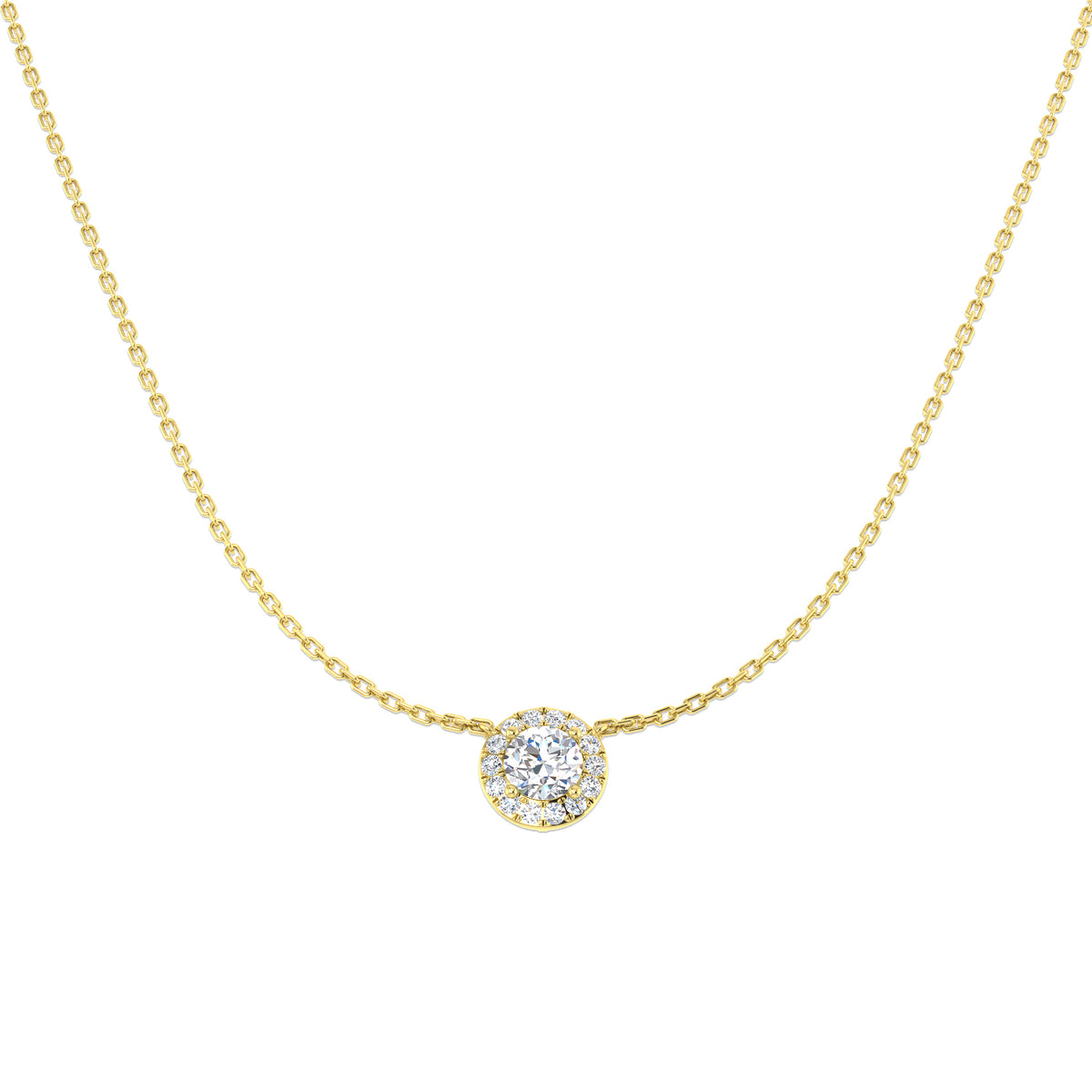 9ct Yellow Gold Round Lab Grown Diamond Necklace 1