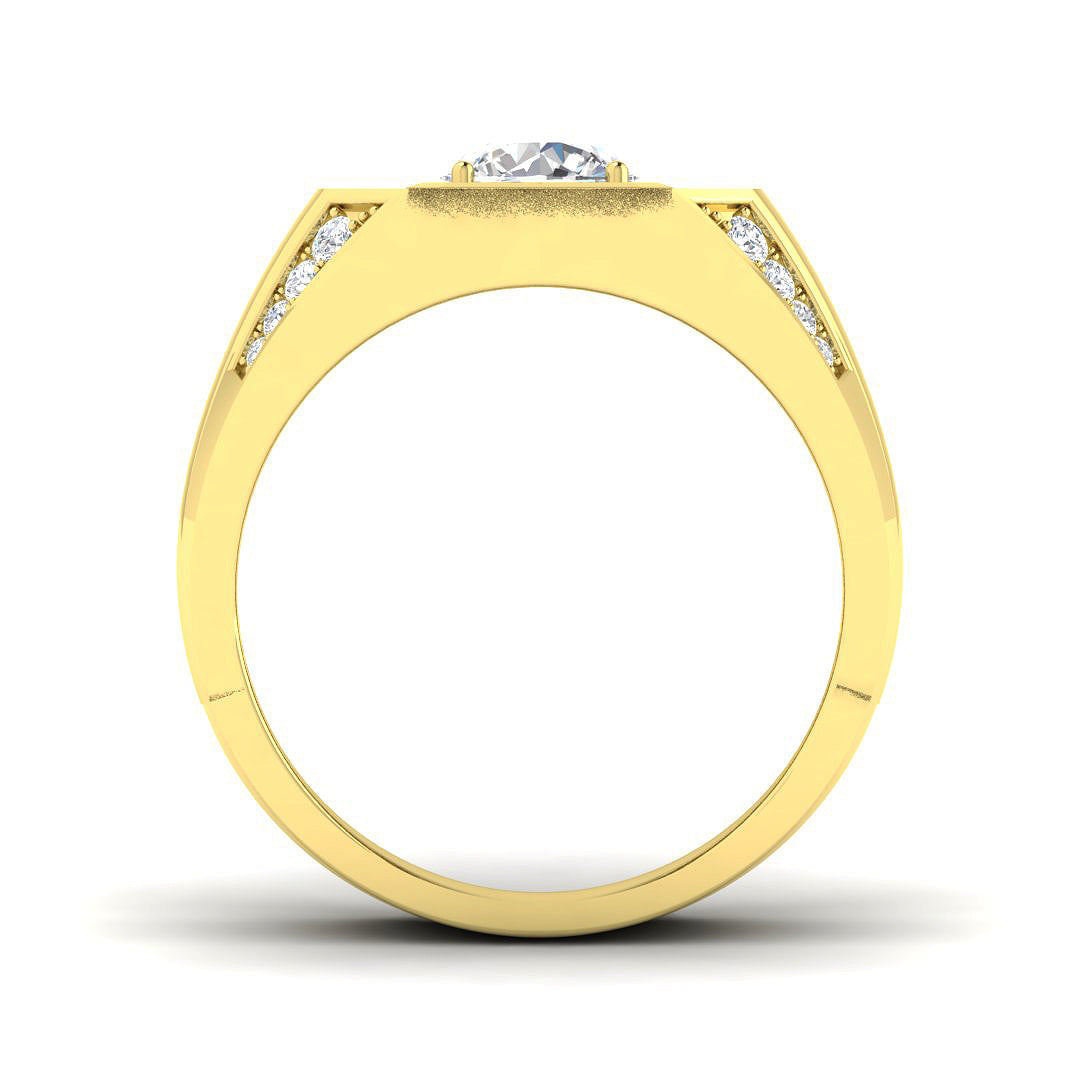 9ct Yellow Gold Round Lab Grown Diamond Ring 2