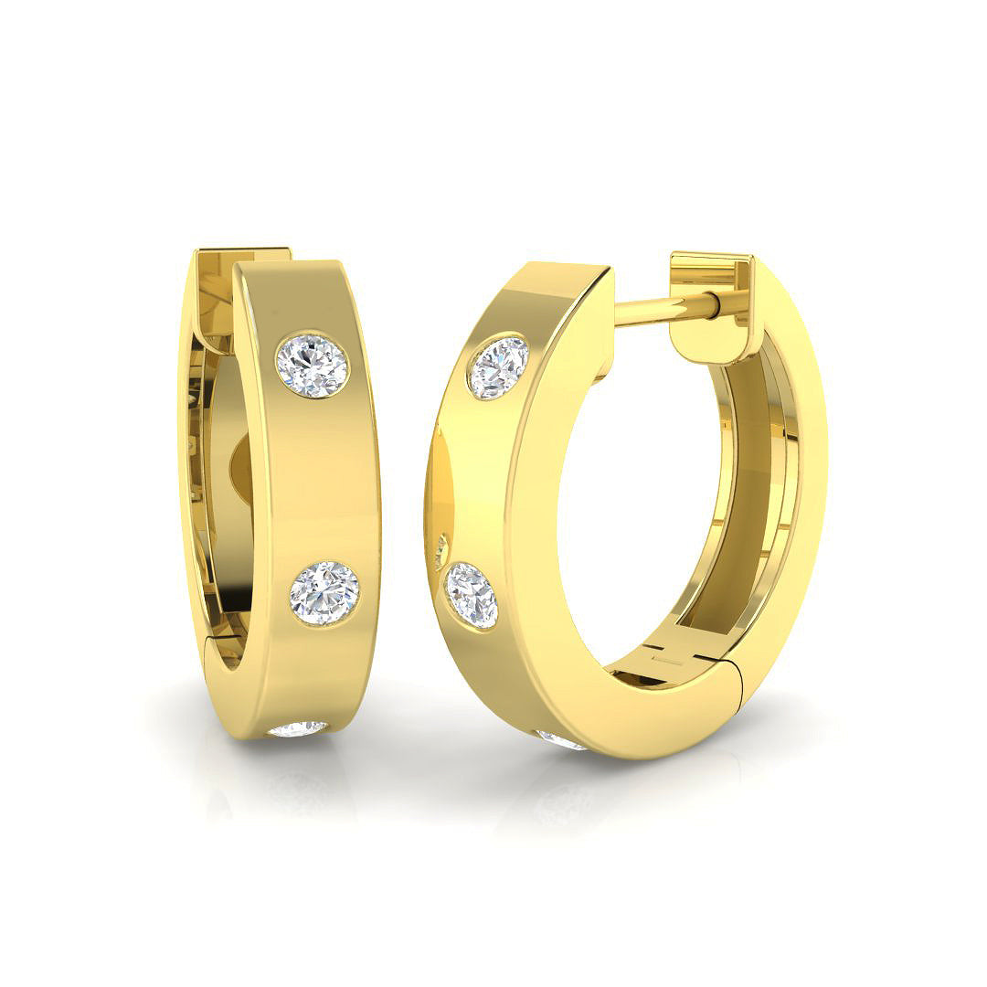 9ct Yellow Gold Round Lab Grown Diamond Earrings 1