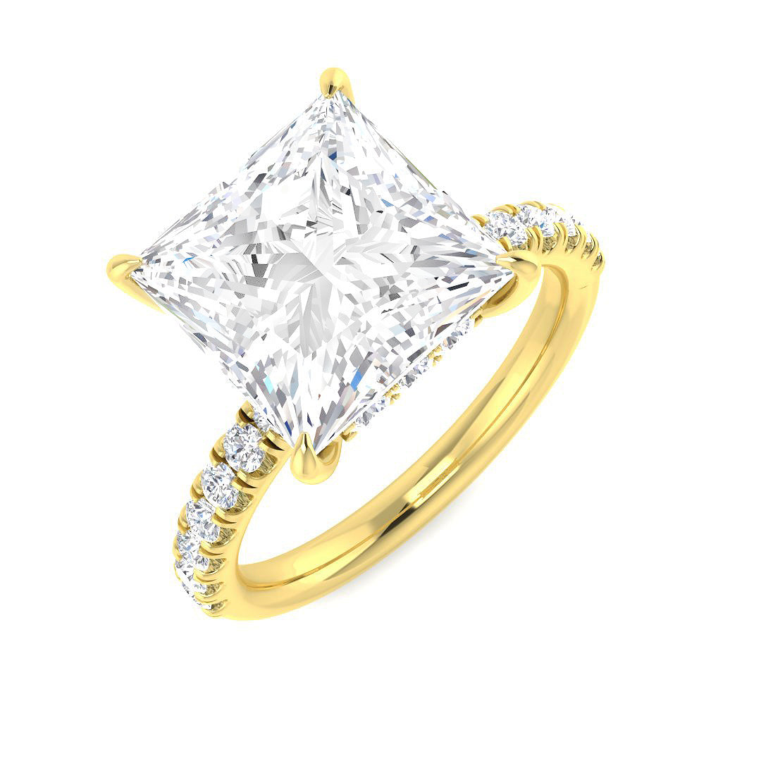 9ct Yellow Gold Princess Lab Grown Diamond Ring 1