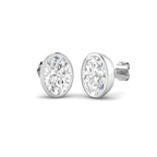 9ct White Gold Oval Lab Grown Diamond Earrings 1