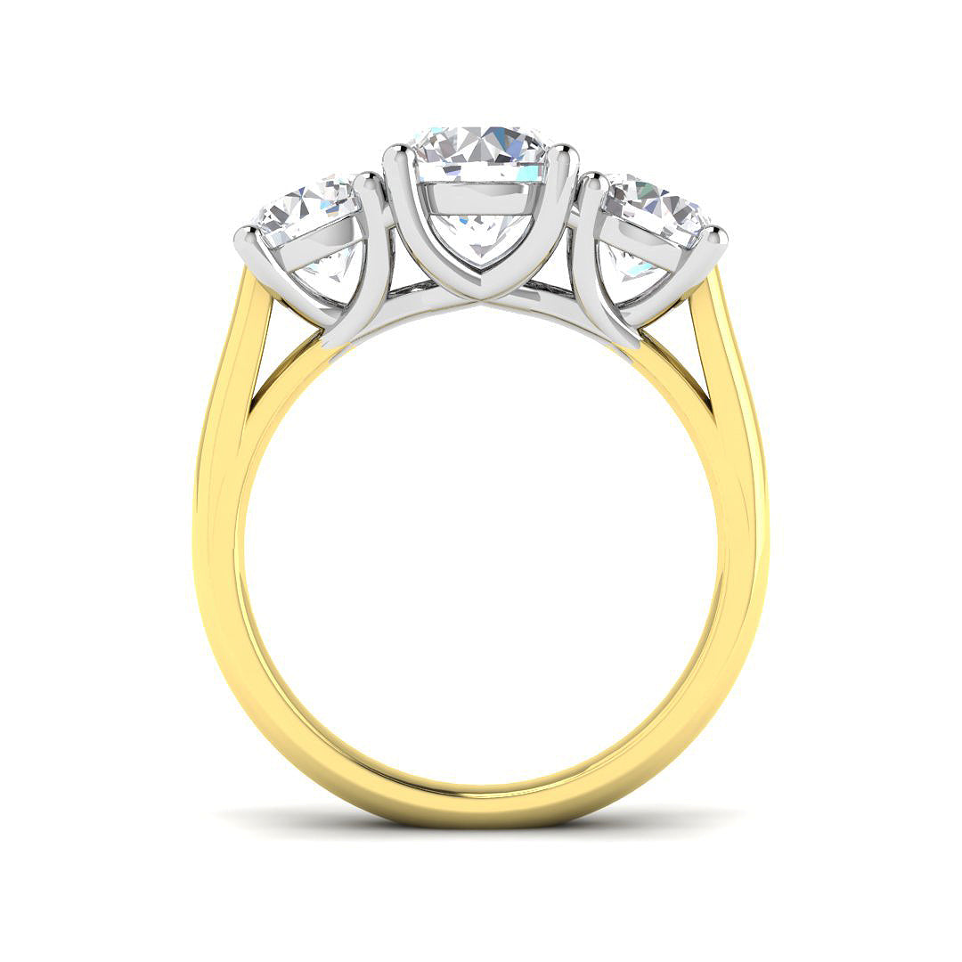 9ct Two Tone Round Lab Grown Diamond Ring 2
