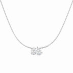 9ct White Gold Oval and Pear Lab Grown Diamond Necklace 1