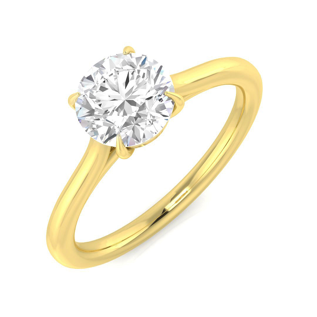 18ct Two Tone Round Lab Grown Diamond Ring 1