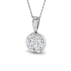 9ct White Gold Round Lab Grown Diamond Pendant 1