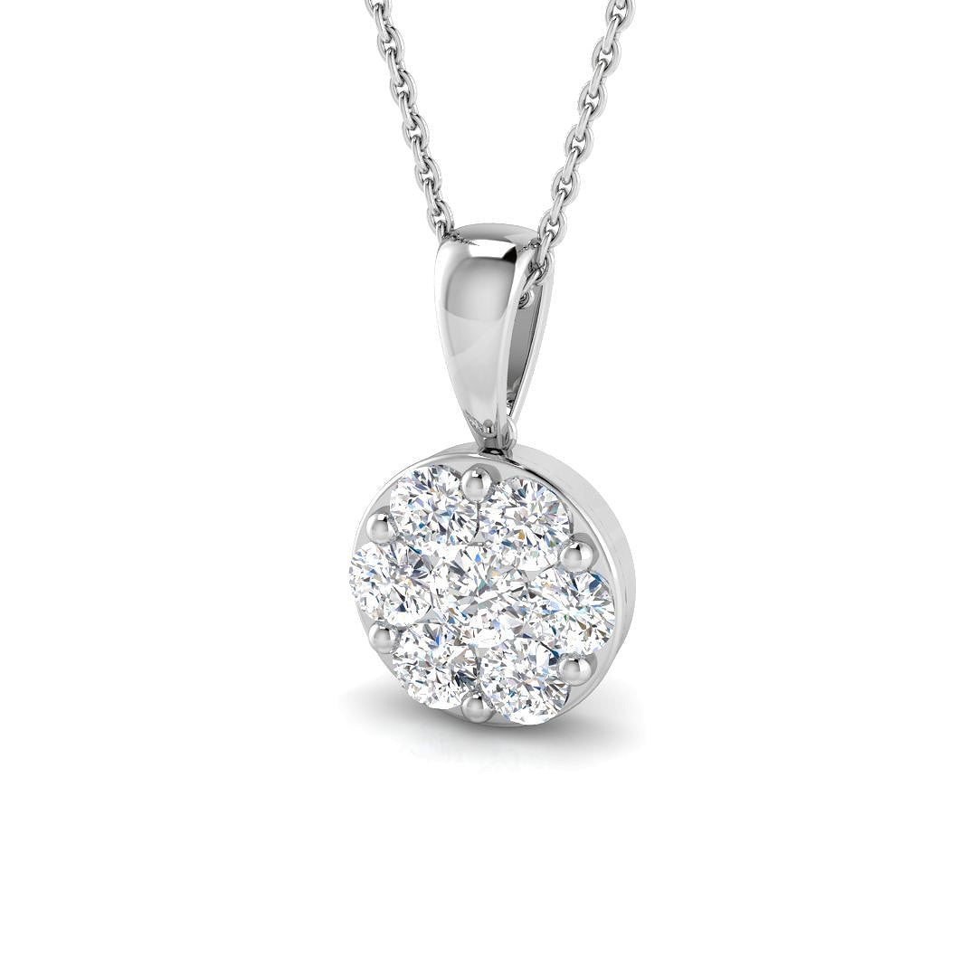 9ct White Gold Round Lab Grown Diamond Pendant 1