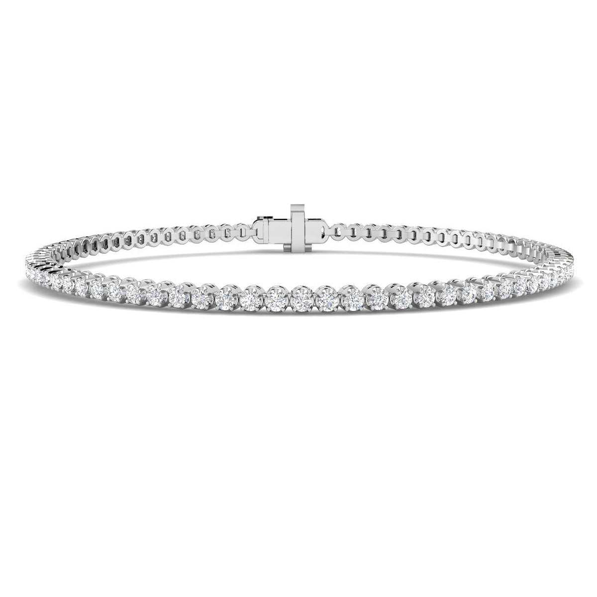 9ct White Gold Round Lab Grown Diamond Bracelet 1