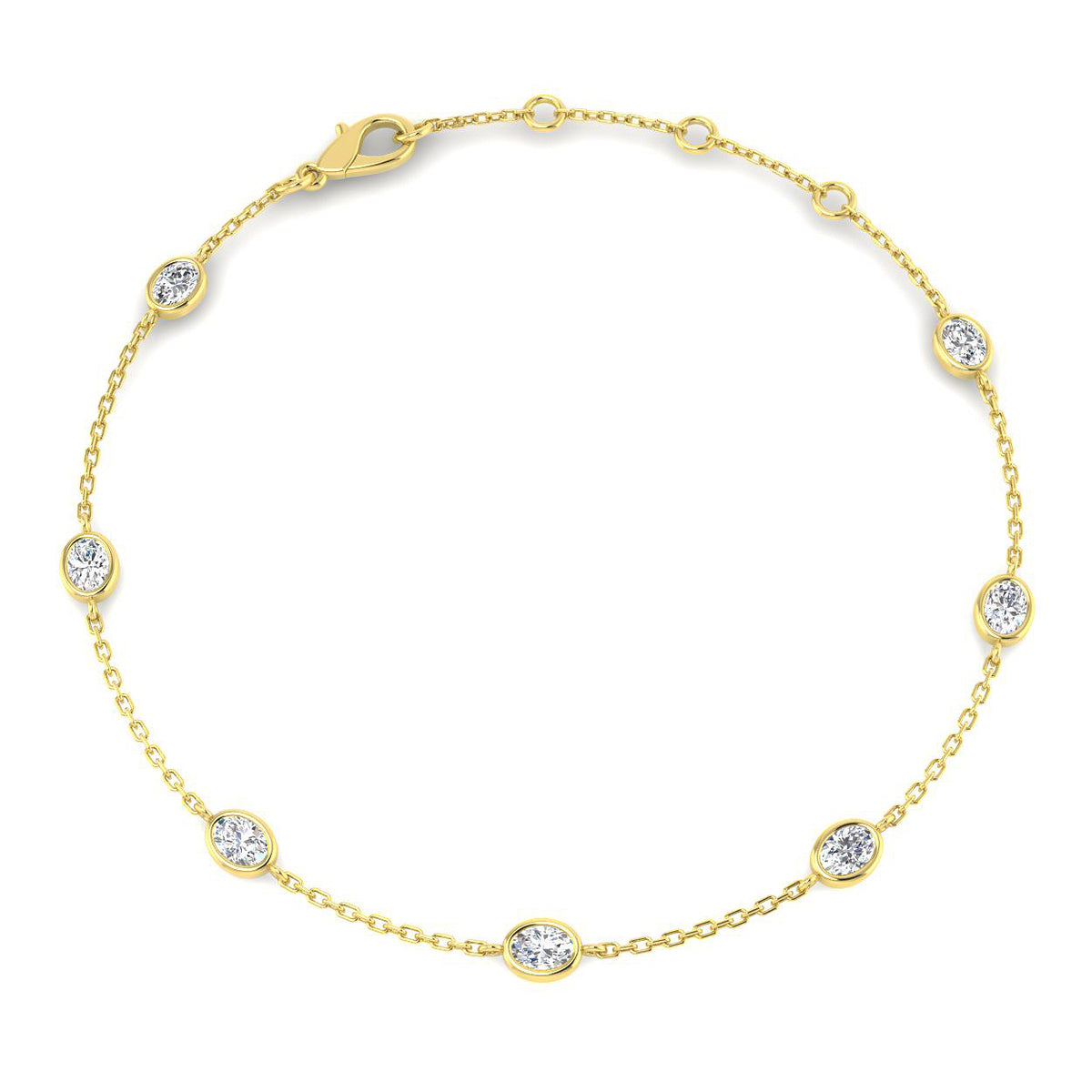 9ct Yellow Gold Oval Lab Grown Diamond Bracelet 1