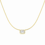 9ct Yellow Gold Emerald Cut Lab Grown Diamond Necklace 1