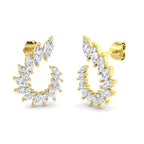 9ct Yellow Gold Marquise Lab Grown Diamond Earrings 1