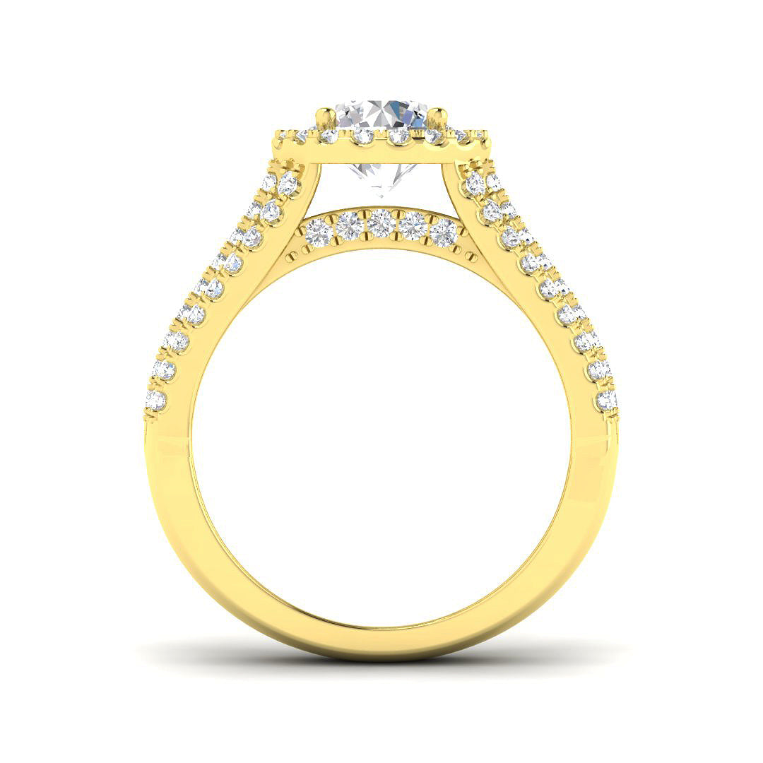 9ct Yellow Gold Round Lab Grown Diamond Ring 2