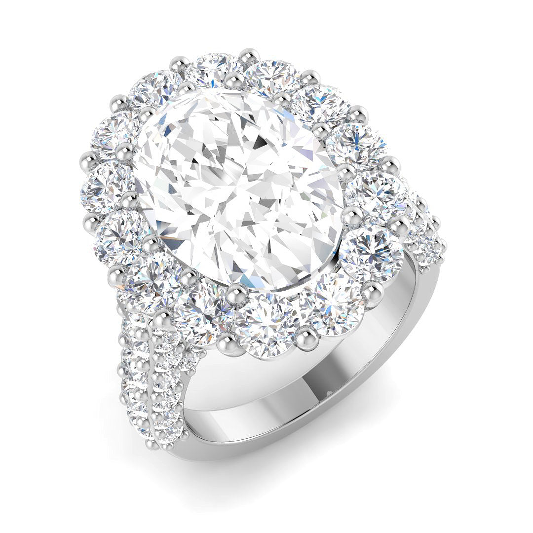 9ct White Gold Oval Lab Grown Diamond Ring 1