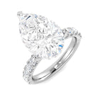 9ct White Gold Pear Lab Grown Diamond Ring 1