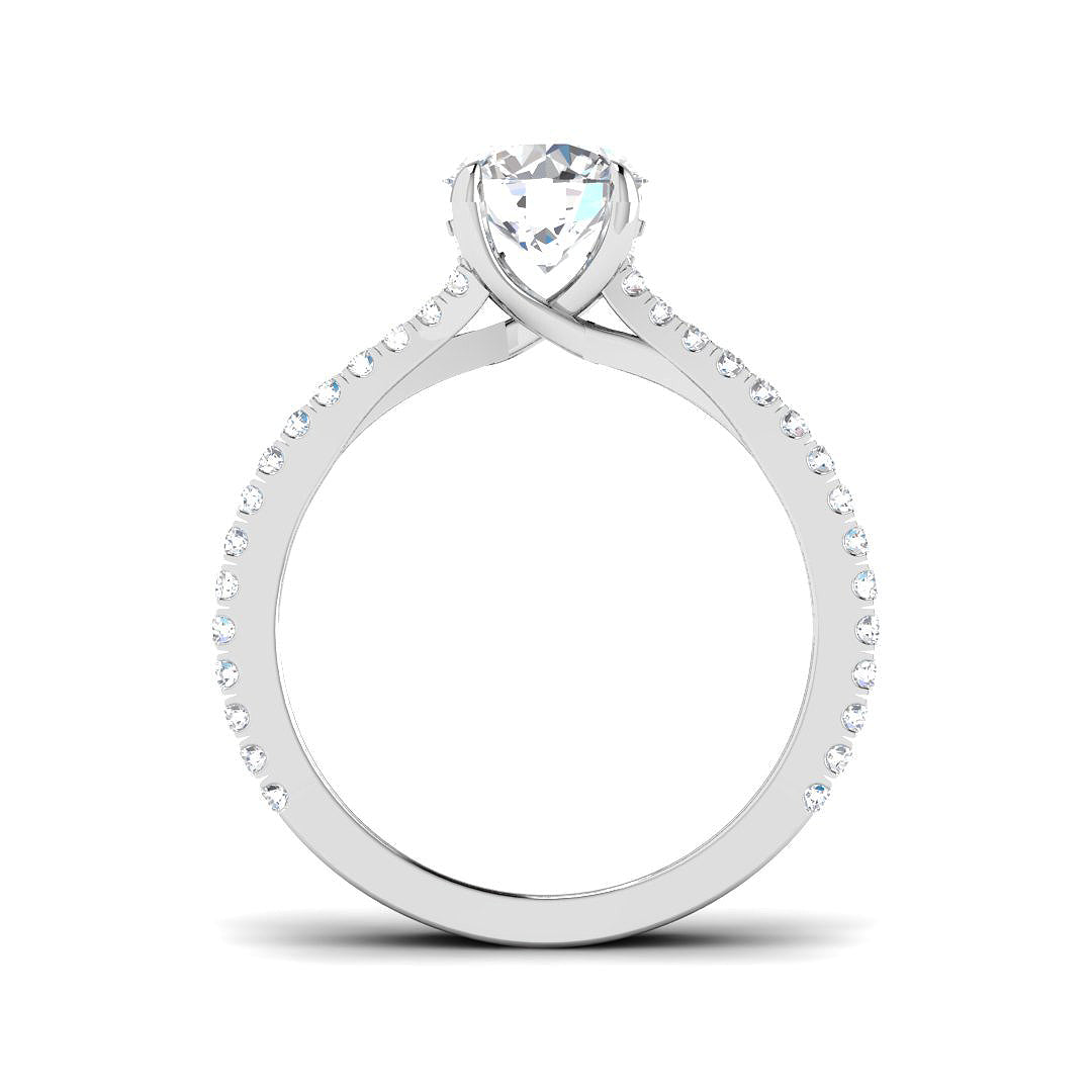 9ct White Gold Round Lab Grown Diamond Ring 2