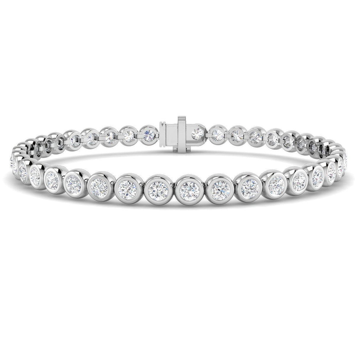 9ct White Gold Round Lab Grown Diamond Bracelet 1