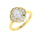 9ct Yellow Gold Cushion Diamond Ring 1