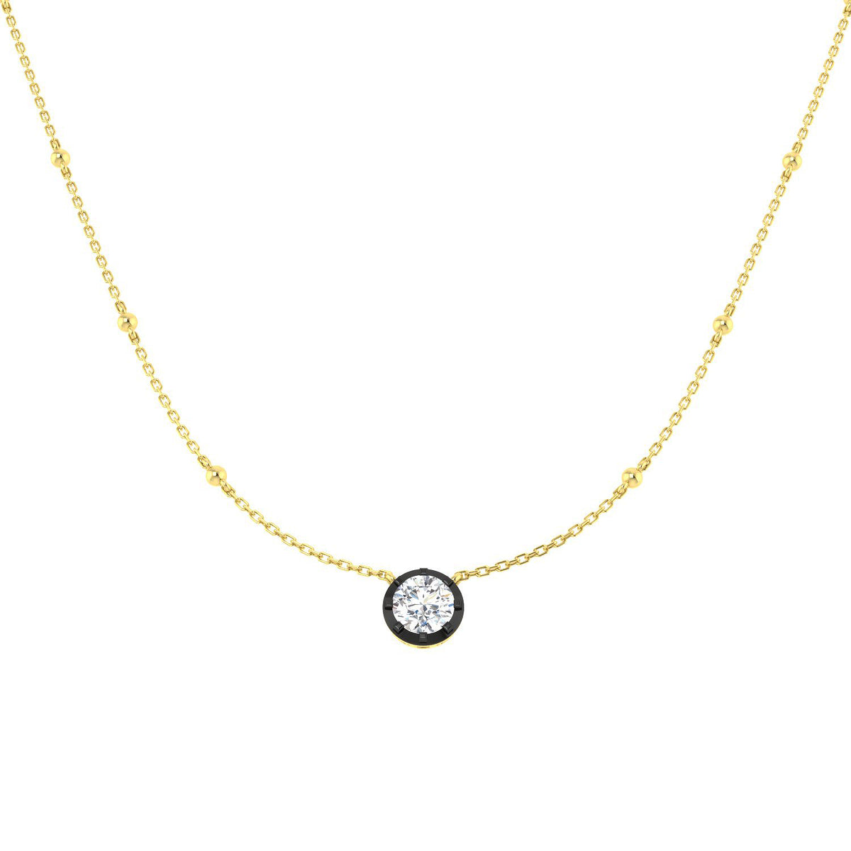 9ct Yellow Gold Round Lab Grown Diamond Necklace 1