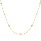 9ct Yellow Gold Pear Lab Grown Diamond Necklace 1
