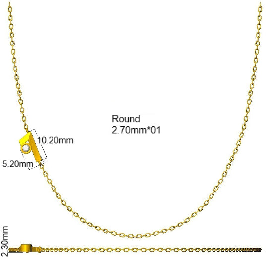 9ct Yellow Gold Round Lab Grown Diamond Necklace 2
