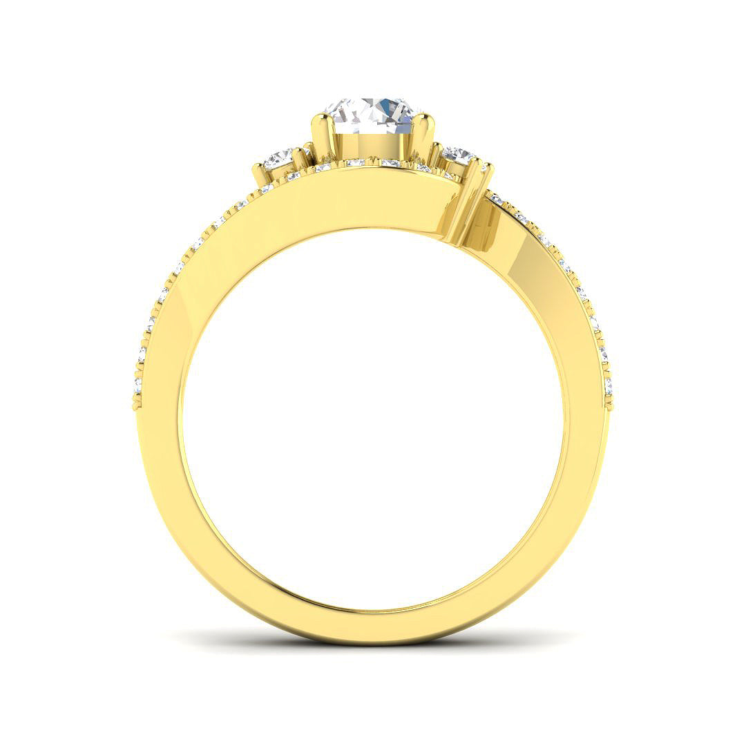 9ct Yellow Gold Round Lab Grown Diamond Ring 2