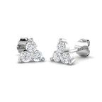 9ct White Gold Round Lab Grown Diamond Earrings 1