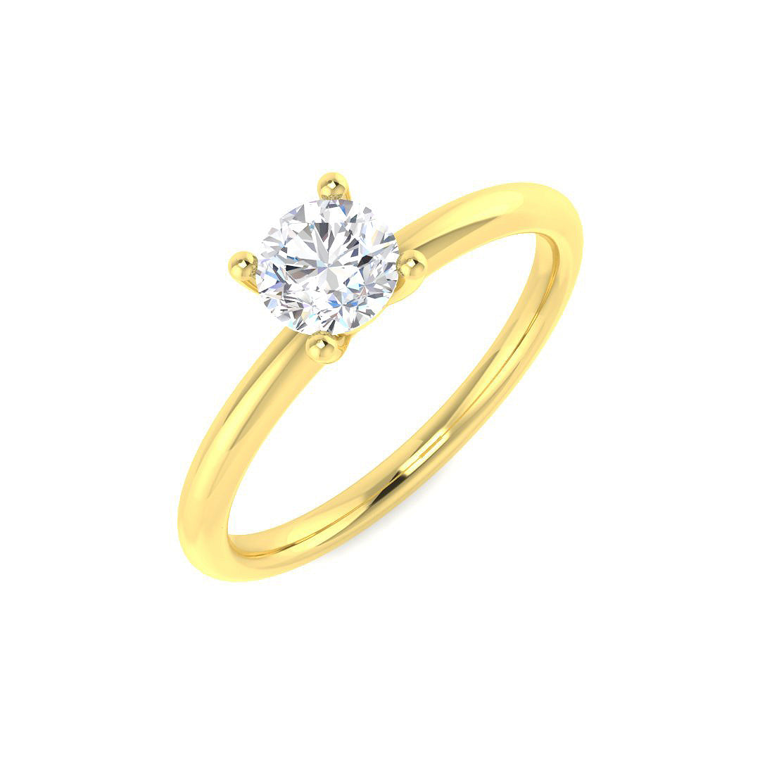 18ct Yellow Gold Round Lab Grown Diamond Ring 1