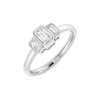 9ct White Gold Emerald Cut Lab Grown Diamond Ring 1