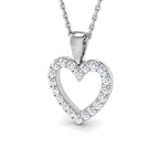 9ct White Gold Round Lab Grown Diamond Pendant 1