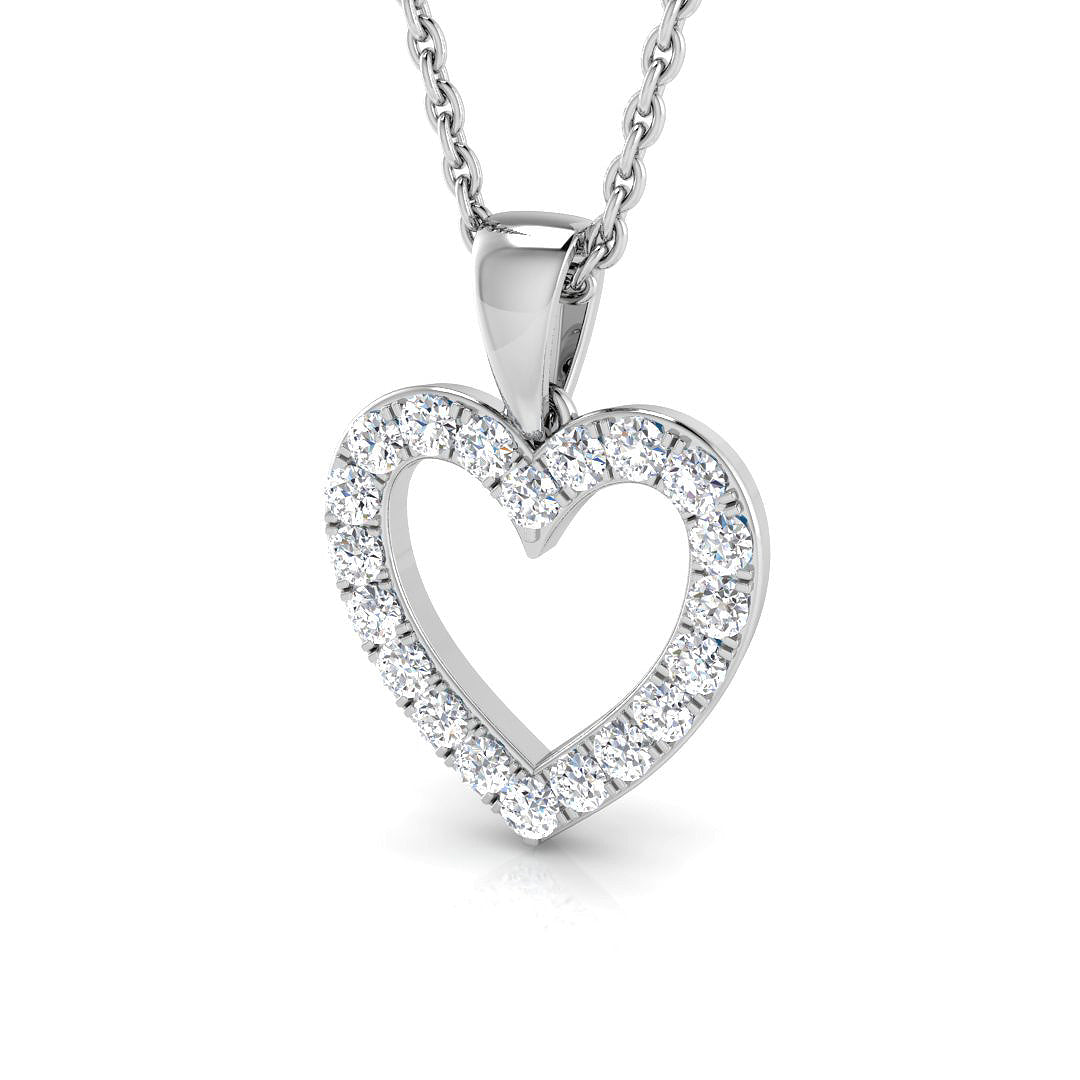 9ct White Gold Round Lab Grown Diamond Pendant 1
