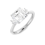 Platinum Asscher Cut and Cadillac Lab Grown Diamond Ring 1