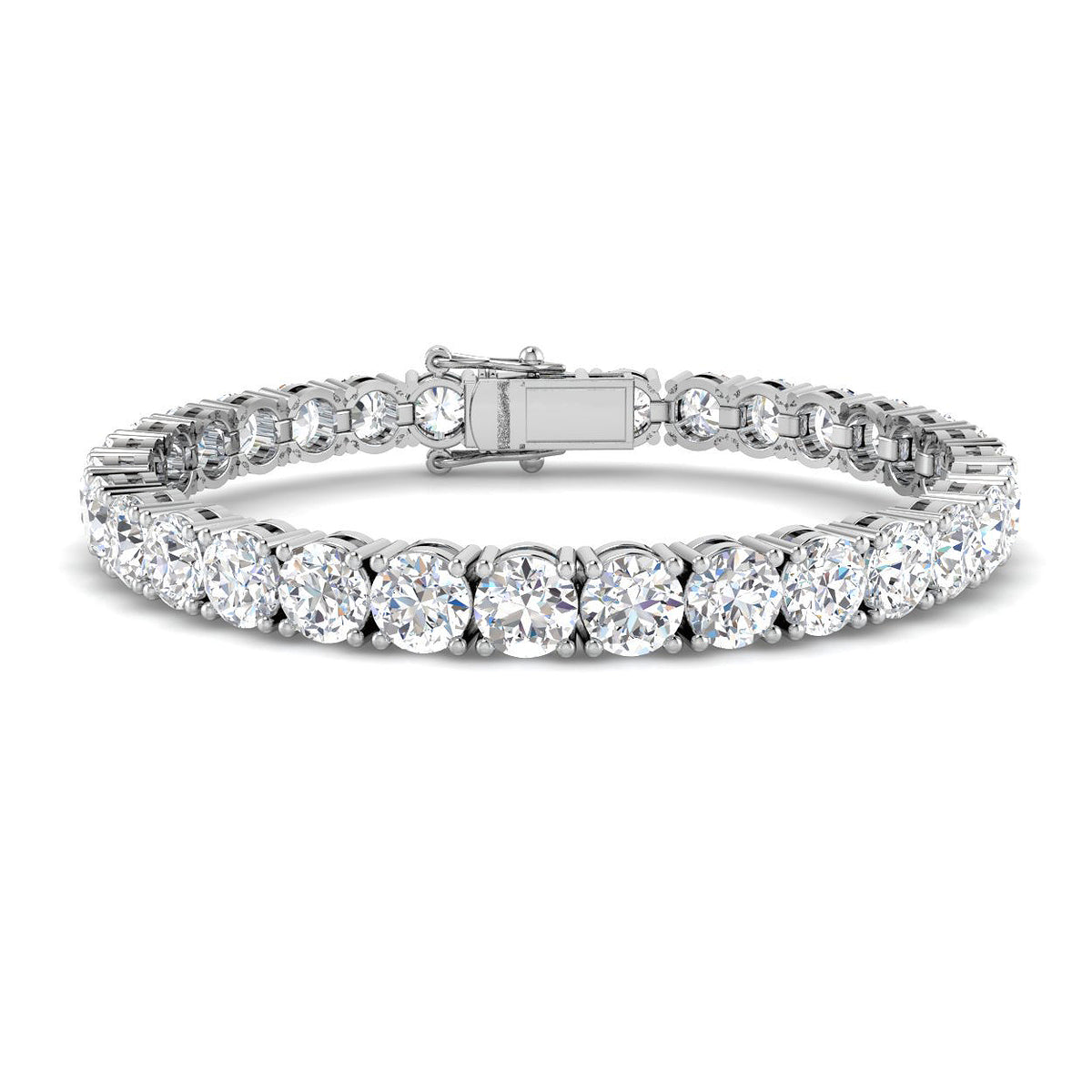 9ct White Gold Round Lab Grown Diamond Bracelet 1