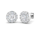 9ct White Gold Round Lab Grown Diamond Earrings 1